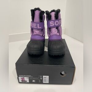 Sorel Children’s Snow Commander, size 10, purple, new